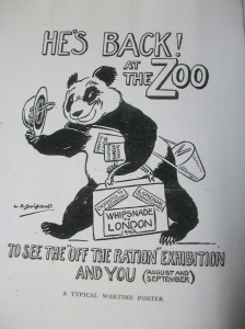 LR Brightwell's wartime panda poster for London Zoo 1942 