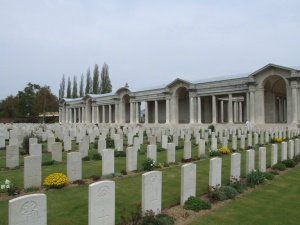 Faubourg Cemetery and the Arras Memorial. Image copyright CWGC website 